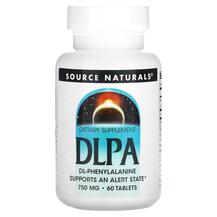 DLPA 750 mg L-Фенилаланин Source Naturals