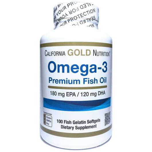 Основне фото товара California Gold Nutrition, Omega-3 Premium Fish Oil, Омега 3, ...