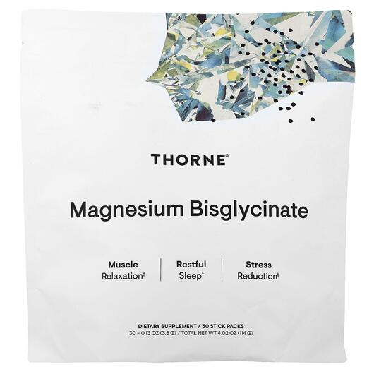 Основне фото товара Thorne, Magnesium Bisglycinate, Магній Бісглицинат, 30 шт