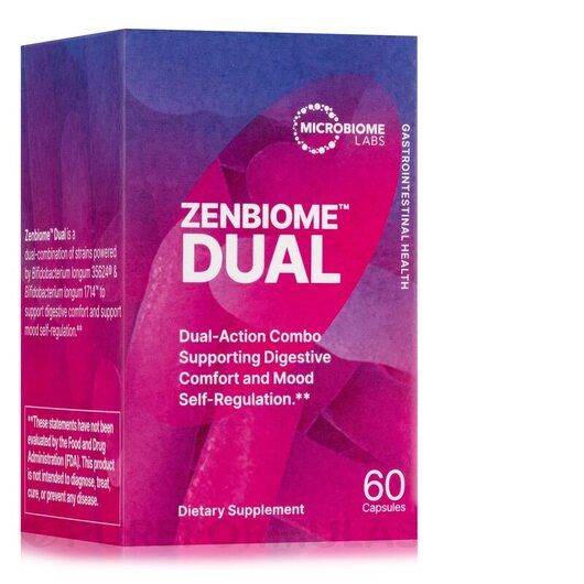 Основне фото товара Microbiome Labs, Zenbiome DUAL, Підтримка стресу, 60 капсул