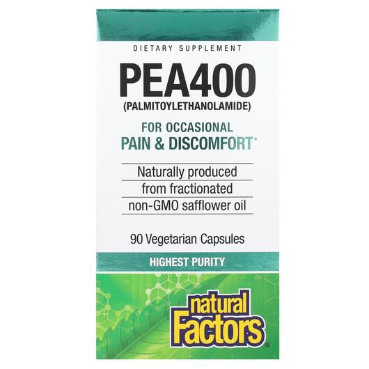 Основне фото товара Natural Factors, PEA 400, ПЕА, 90 капсул