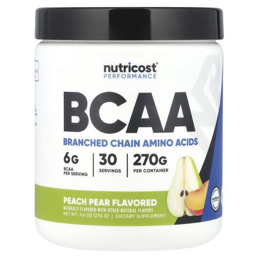 Основне фото товара Nutricost, Performance BCAA Peach Pear, БЦАА, 270 г