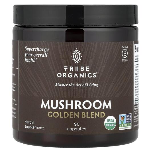 Основне фото товара Tribe Organics, Mushroom Golden Blend, Гриби, 90 капсул
