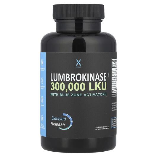 Основное фото товара HumanX, Люмброкиназа, Lumbrokinase+, 30 капсул