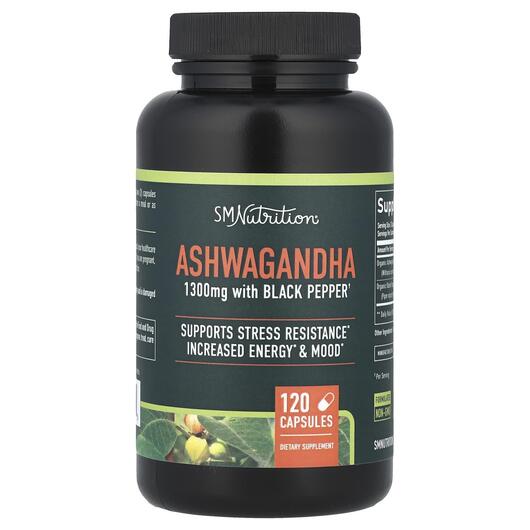 Основное фото товара SMNutrition, Ашваганда, Ashwagandha With Black Pepper, 120 капсул