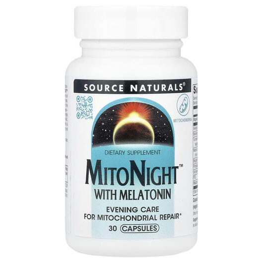 Основное фото товара Source Naturals, Мелатонин, MitoNight With Melatonin, 30 капсул