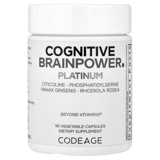 Основне фото товара Cognitive Brainpower Platinum, Підтримка мозку, 90 капсул