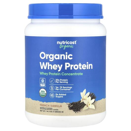 Основное фото товара Nutricost, Протеин, Organic Whey Protein French Vanilla, 454 г