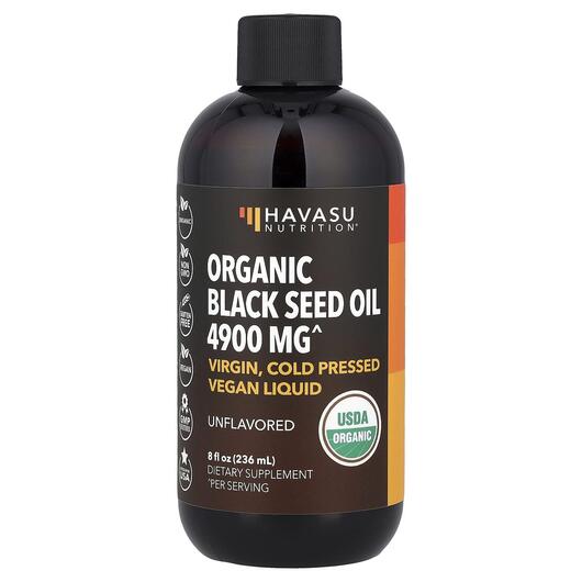 Основне фото товара Organic Black Seed Oil Unflavored, Чорний кмин, 236 мл