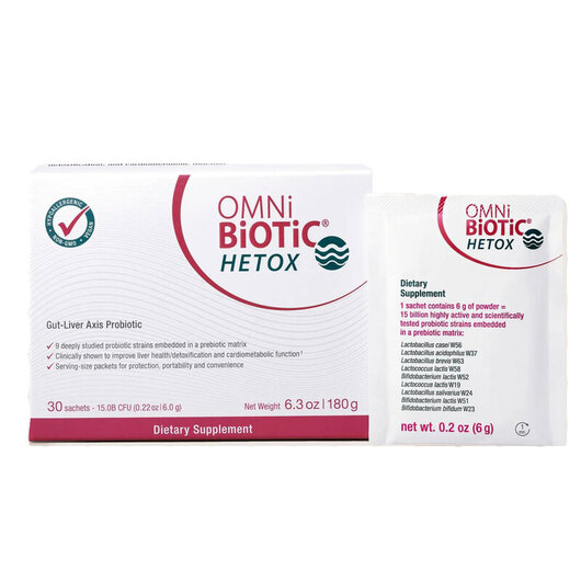 Основне фото товара Omni Biotic, Hetox Probiotic, Підтримка кишківника, 30 шт
