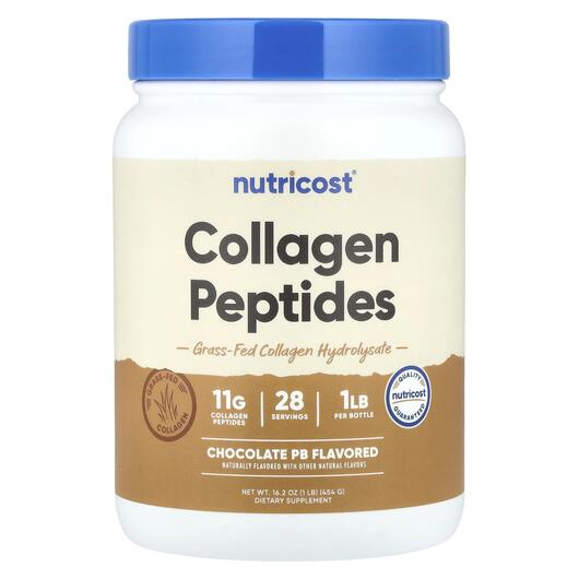Основное фото товара Nutricost, Коллаген, Collagen Peptides Chocolate PB, 454 г