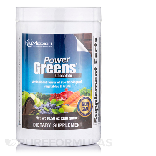 Основное фото товара NuMedica, Супергринс, Power Greens Chocolate Flavor, 300 г