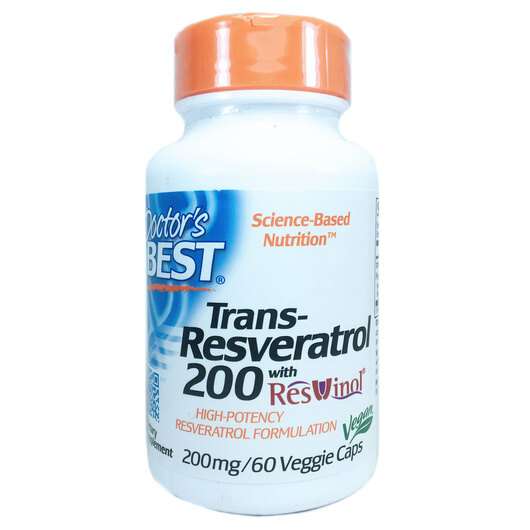 Основне фото товара Doctor's Best, Trans-Resveratrol 200 mg, Транс-Ресвератрол 200...