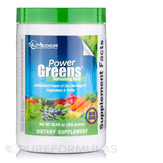 Основне фото товара NuMedica, Power Greens Refreshing Mint, Супергрінс, 300 г