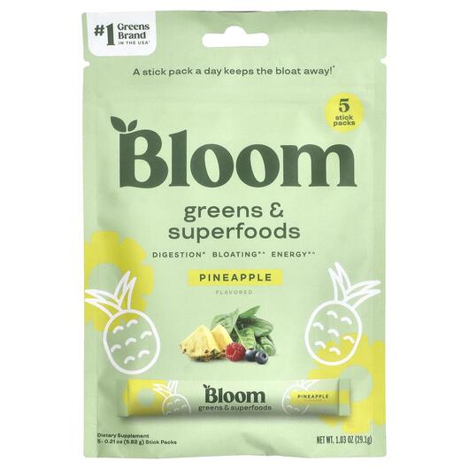 Основное фото товара Bloom, Поддержка пищеварения, Greens & Superfoods Pineapple, 