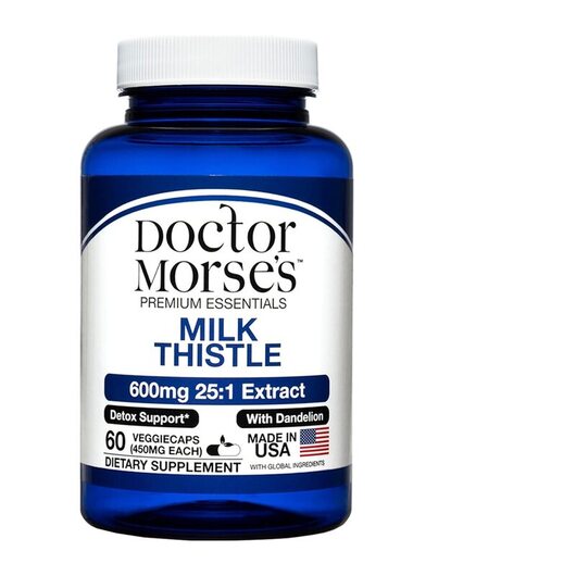 Основне фото товара Doctor Morse's, Milk Thistle 600 mg, Розторопша, 60 капсул
