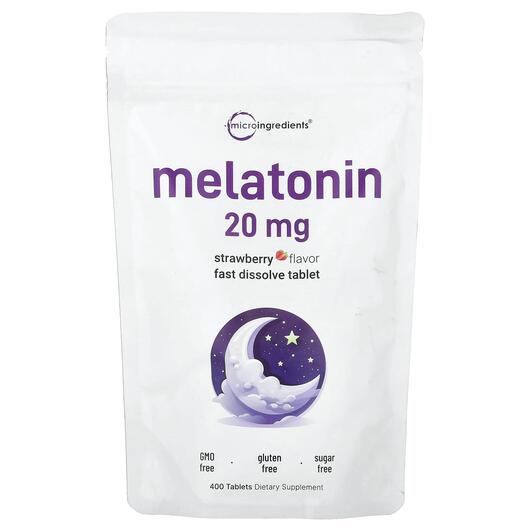Основне фото товара Melatonin Strawberry 20 mg, Мелатонін, 400 таблеток