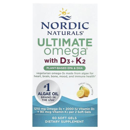 Основне фото товара Ultimate Omega Plant-Based With D3 + K2, Вітаміни D3 K2, 60 капсу