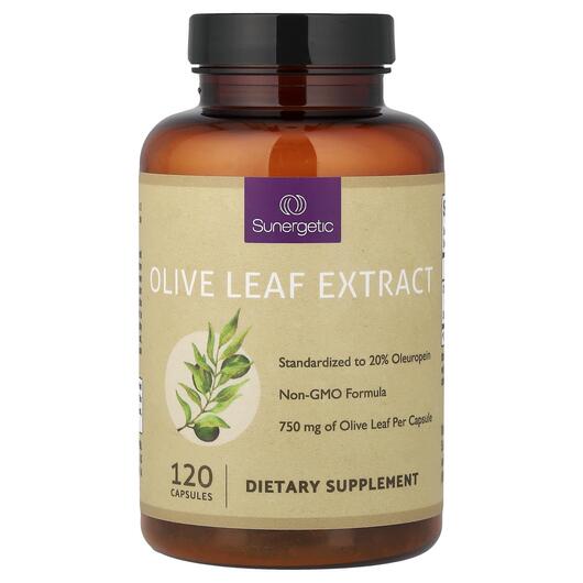 Основне фото товара Sunergetic, Olive Leaf Extract 750 mg, Листя оливи, 120 капсул