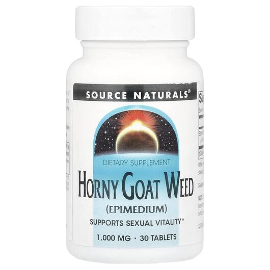 Основное фото товара Source Naturals, Горянка, Horny Goat Weed 1000 mg, 30 таблеток