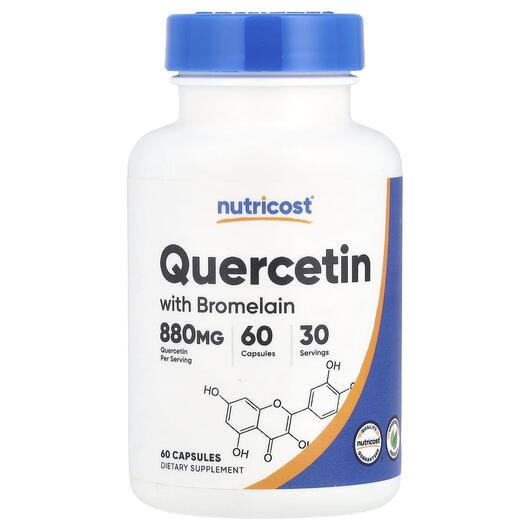 Основне фото товара Nutricost, Quercetin with Bromelain, Кверцетин, 60 капсул