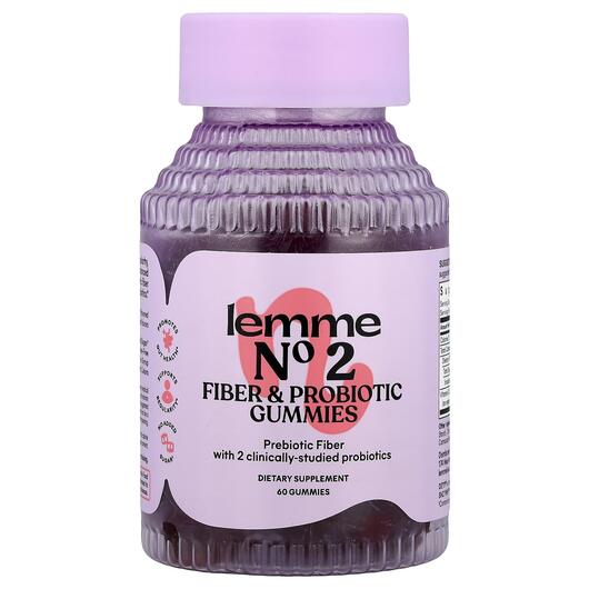 Основне фото товара No2 Fiber & Probiotic Gummies Strawberry, Пробіотики, 60 табл