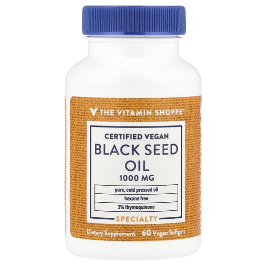 Основное фото товара TheVitaminShoppe, Черный тмин, Black Seed Oil 1000 mg, 60 капсул