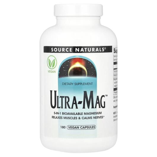 Основное фото товара Source Naturals, Магний B6, Ultra-Mag, 180 капсул