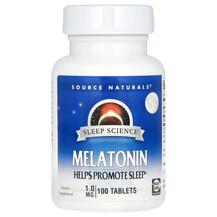 Melatonin 1 mg Мелатонин Source Naturals 100 таблеток