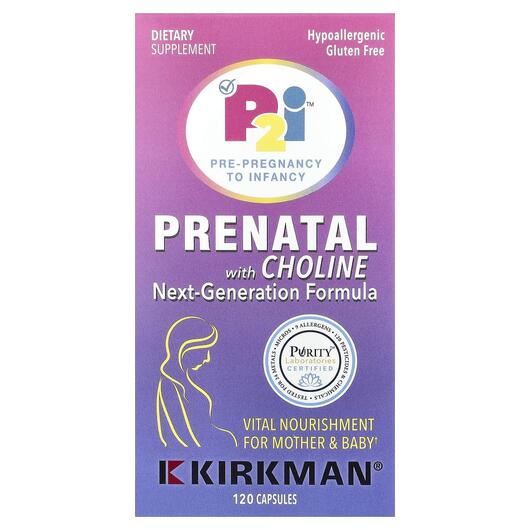 Основне фото товара Kirkman, Prenatal with Choline, Вітаміни для вагітних, 120 капсул