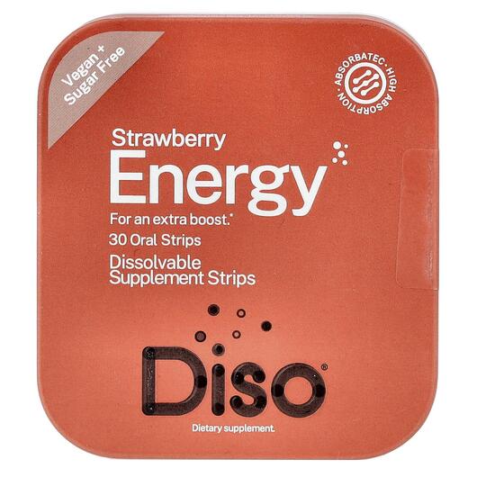 Основне фото товара Diso, Energy Strawberry, B-комплекс, 30 таблеток