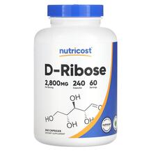 D-рибоза D-Ribose 2800 mg Nutricost 240 капсул