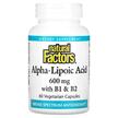 Фото товара Альфа-липоевая, Alpha-Lipoic Acid with B1 & B2 600 mg, 60 кап