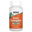 Фото товару NOW, Iron Complex, Залізо, 100 таблеток