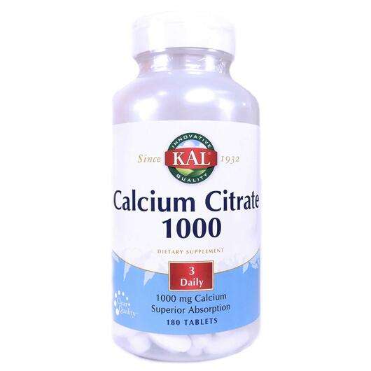Основне фото товара KAL, Calcium Citrate 1000, Цитрат Кальцію 1000 мг, 180 таблеток