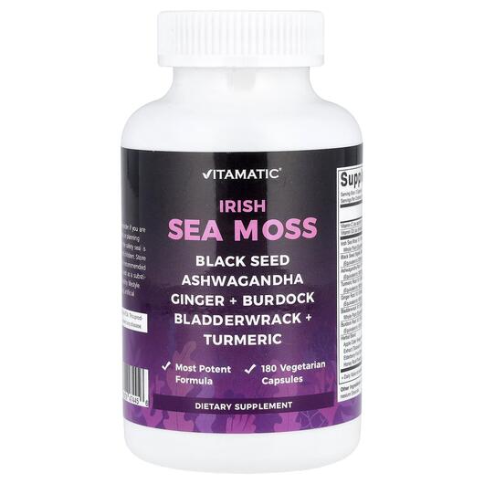 Основне фото товара Vitamatic, Irish Sea Moss, Ірландський морський мох, 180 капсул
