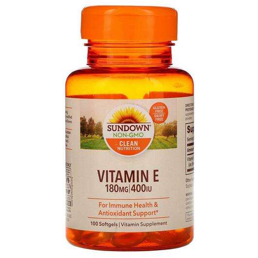 Основне фото товара Sundown Naturals, Vitamin E 400 IU 100, Вітамін E Токофероли, ...