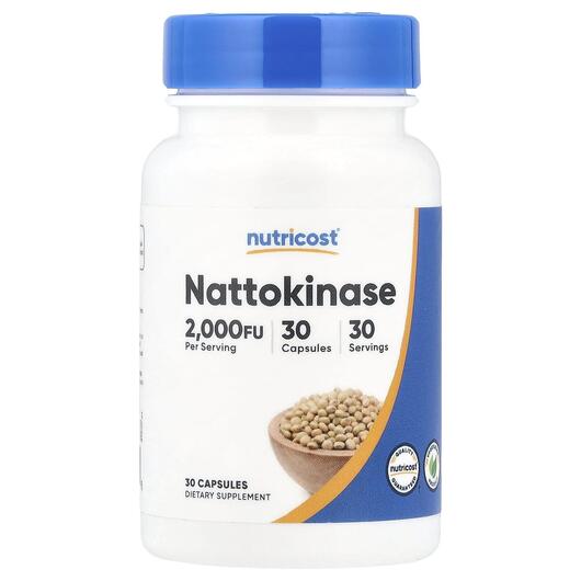 Основное фото товара Nutricost, Наттокиназа, Nattokinase 2000 FU, 30 капсул