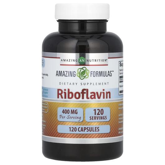 Основное фото товара Витамин B2 Рибофлавин, Riboflavin 400 mg, 120 капсул