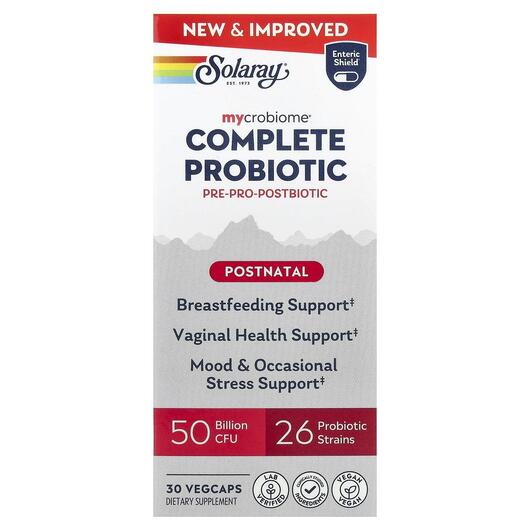 Основне фото товара Mycrobiome Complete Probiotic Postnatal, Пробіотики, 30 капсул