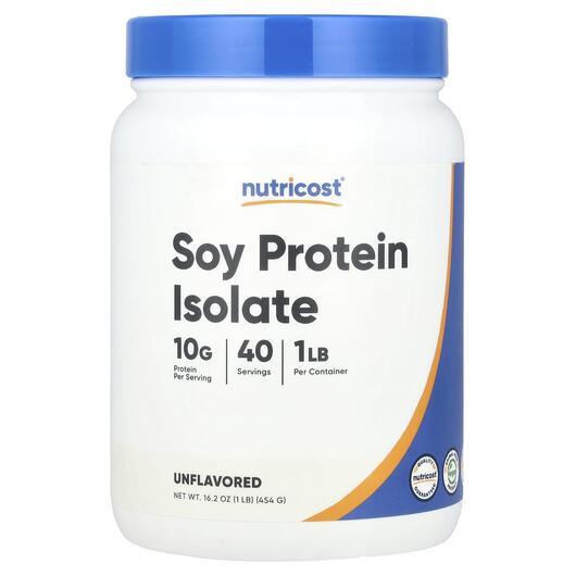 Основне фото товара Nutricost, Soy Protein Isolate Unflavored, Протеїн, 454 г