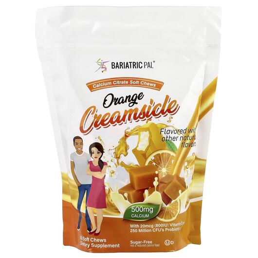 Основне фото товара Calcium Citrate Soft Chews Orange Creamsicle, Кальцій, 90 таблето