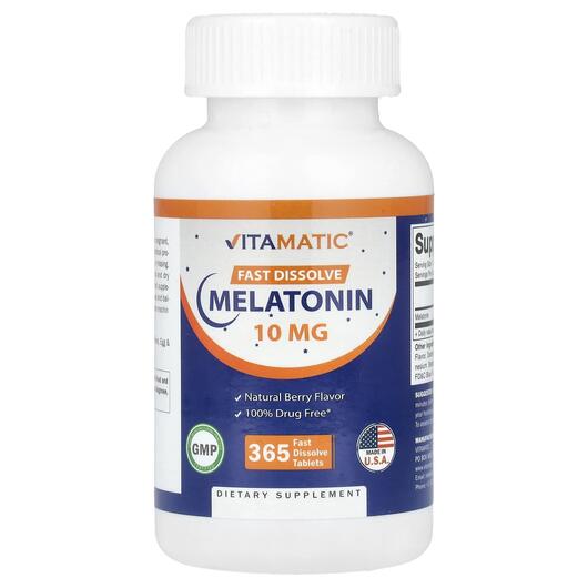 Основне фото товара Vitamatic, Melatonin Berry 10 mg, Мелатонін, 365 таблеток