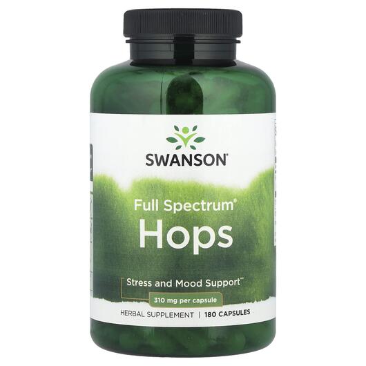 Основне фото товара Swanson, Full Spectrum Hops 620 mg, Підтримка стресу, 180 капсул