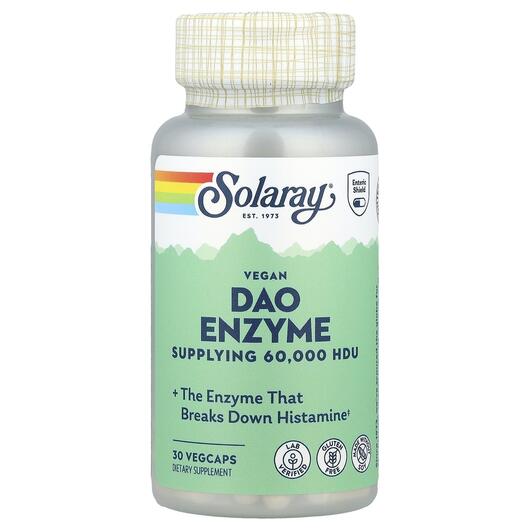 Основне фото товара Solaray, Vegan DAO Enzyme 4.2 mg, Діаміноксидаза ДАО, 30 капсул