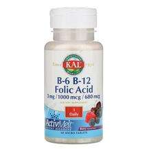 KAL, B-6 B-12 Folic Acid, B-6 B-12 Фолієва кислота, 60 таблеток