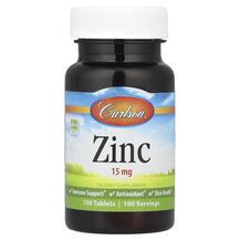 Цинк 15 мг Zinc 15 mg Carlson 100 таблеток