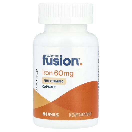 Основне фото товара Bariatric Fusion, Iron Plus Vitamin C, Залізо, 60 капсул