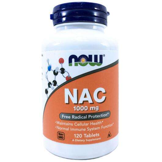 Основне фото товара Now, NAC 1000 mg, NAC N-ацетилцистеїн 1000 мг, 120 таблеток