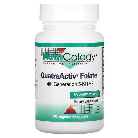 Основне фото товара Nutricology, QuatreActiv Folate, Вітамін B9 Фолієва кислота, 9...